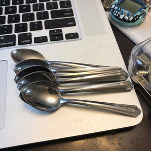 Vintage HB Co Solid Stainless Demitasse Spoons (6)